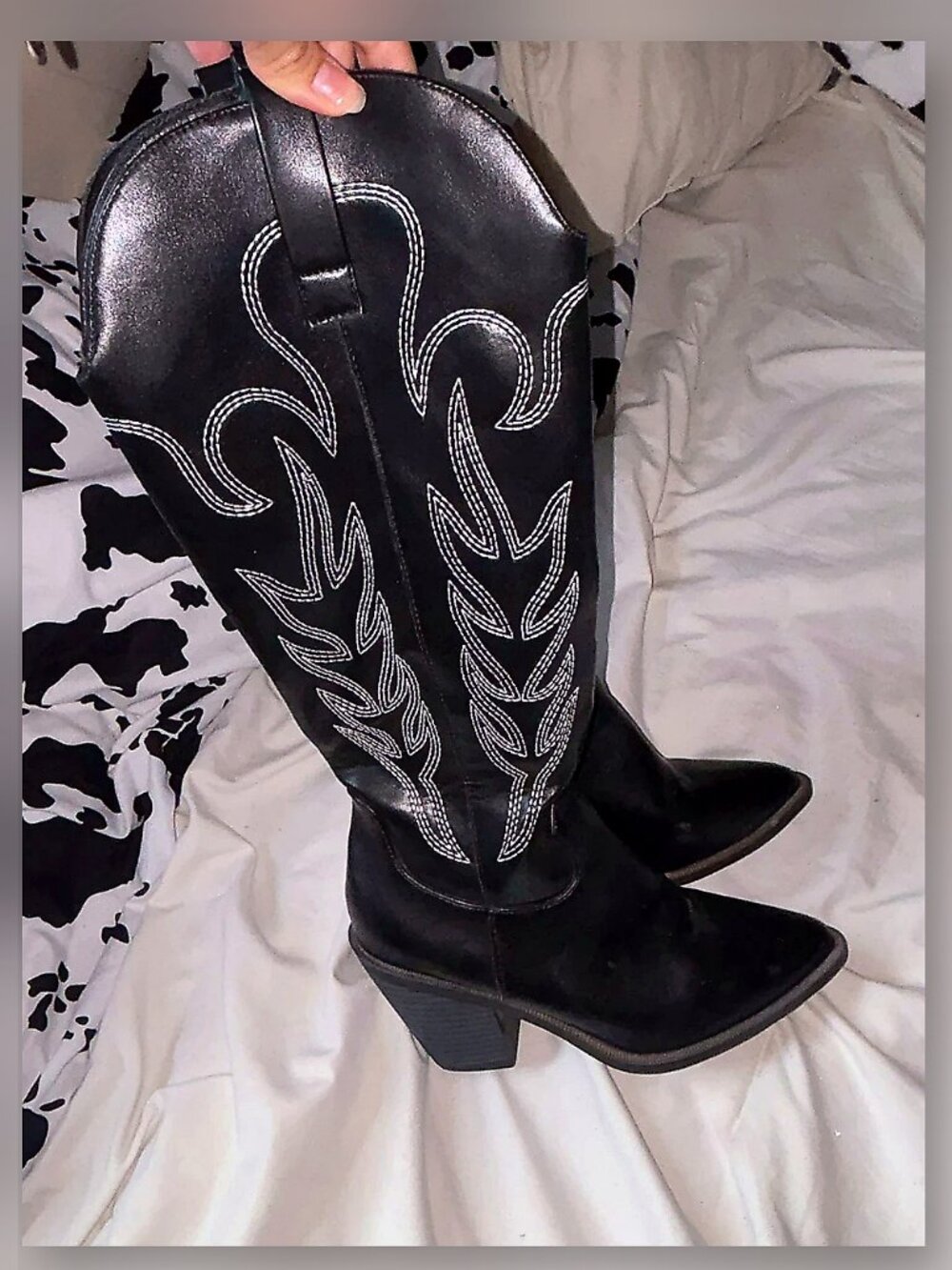 Black Western Cowboy Boots –Heeled Boots